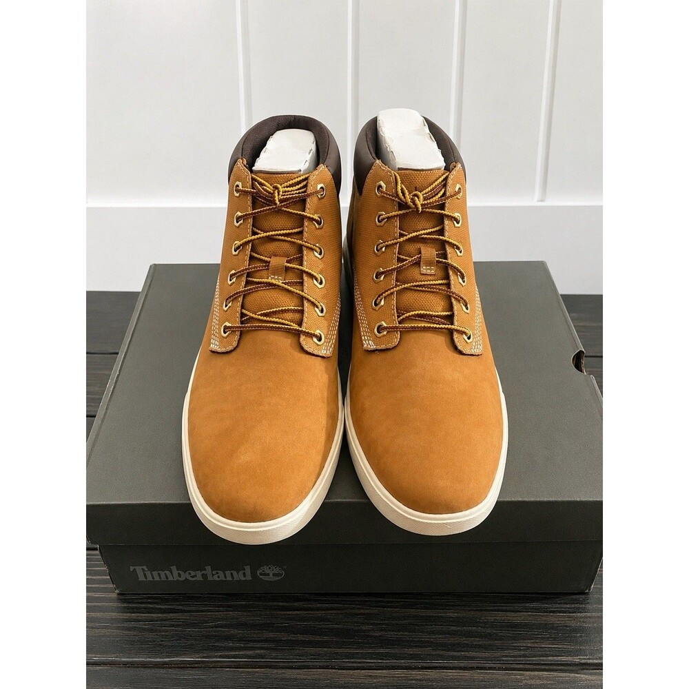 Timberland Men's Wheat Leather Chukka Boots Ortholite Lace-Up US 10.5 M